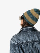 Thumbnail for your product : Gucci Blue And Mustard Yellow Striped Knit Beanie