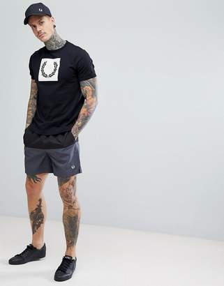 Fred Perry Printed Laurel Wreath T-Shirt In Black