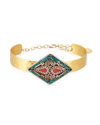 Devon Leigh Turquoise & Coral Collar Necklace