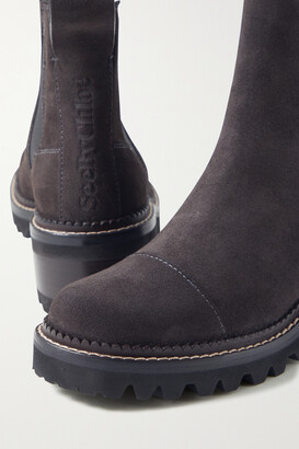 See by Chloe Mallory Suede Chelsea Boots - Dark brown