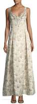 Thumbnail for your product : Aidan Mattox Sweetheart Sleeveless Jacquard Beaded Evening Gown