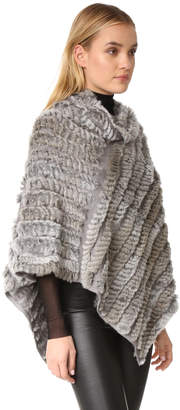 Adrienne Landau Knit Fur Poncho