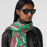 Thumbnail for your product : Burberry Logo Print Silk Wool Large Square Scarf