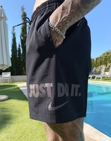 Thumbnail for your product : Nike Swimming 5inch volley shorts with just do it print in black
