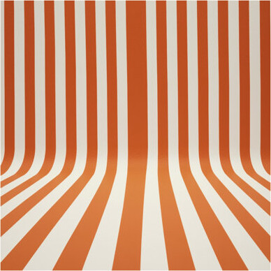 Red Barrel Studio Orange White Vertical Stripes Canvas Gallery Wrap in Many Sizes