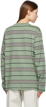 Stussy Green Stripe Asher Long Sleeve T-Shirt