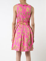 Thumbnail for your product : Marchesa Notte metallic embroidery pleated dress