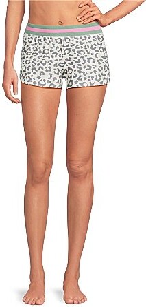 PJ Salvage Leopard Print Peachy Knit Coordinating Sleep Shorts
