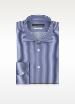 Thumbnail for your product : Forzieri Dark Blue and White Stiripped Cotton Dress Men's Shirt