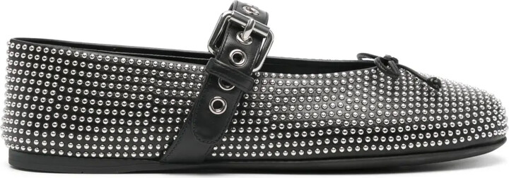 Miu Miu Stud-Embellished Ballerina Shoes