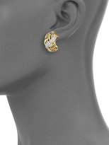 Thumbnail for your product : David Yurman Woven Cable Earrings with Diamonds in Gold