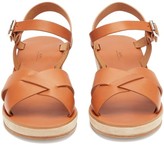 Thumbnail for your product : A.P.C. Judith Leather And Suede Wedge Sandals - Tan