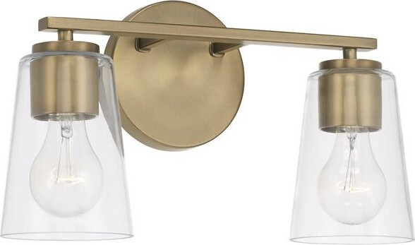 Capital Lighting Portman Vanity Light in Brass, Size: 2 light