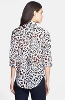 Thumbnail for your product : Foxcroft Animal Print Roll Sleeve Shaped Shirt