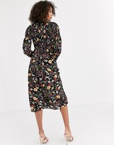 Thumbnail for your product : NEVER FULLY DRESSED shirred midi skater dress in dark floral print