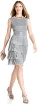 Thumbnail for your product : Connected Dress, Sleeveless Silver Sparkle Tiered A-Line
