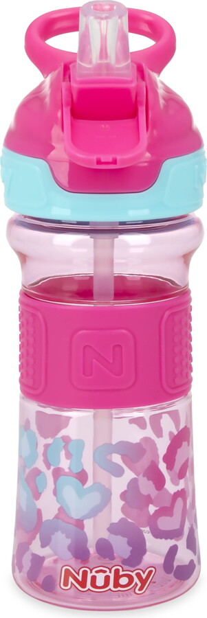 Nuby Thirsty Kids Flip-It Reflex Water Straw Cup, 12 fl oz