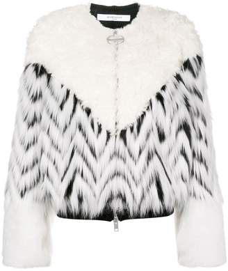 Givenchy faux fur patchwork bomber