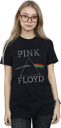 Absolute Cult Pink Floyd Women's Dark Side of The Moon Boyfriend Fit T-Shirt Black Medium