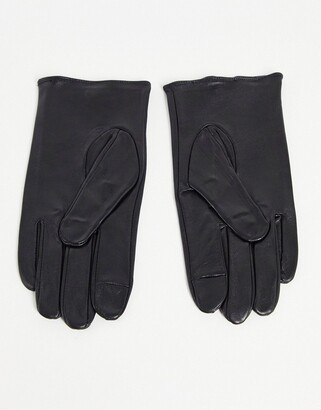 ASOS DESIGN DESIGN leather driving gloves in black