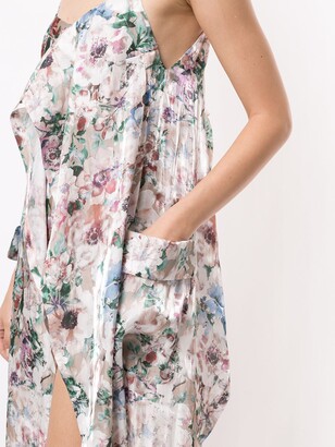 Haculla Floral Asymmetric Shift Silk Dress