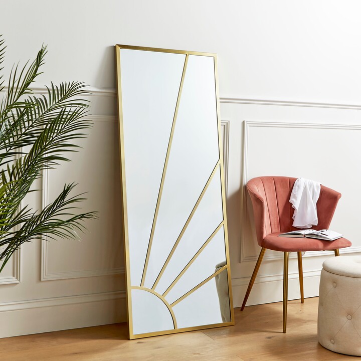 Dunelm Sun Rays Rectangle Full Length Leaner Mirror Gold - ShopStyle