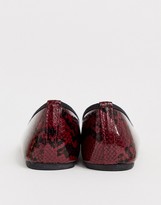 Thumbnail for your product : Park Lane square toe ballets in red snake