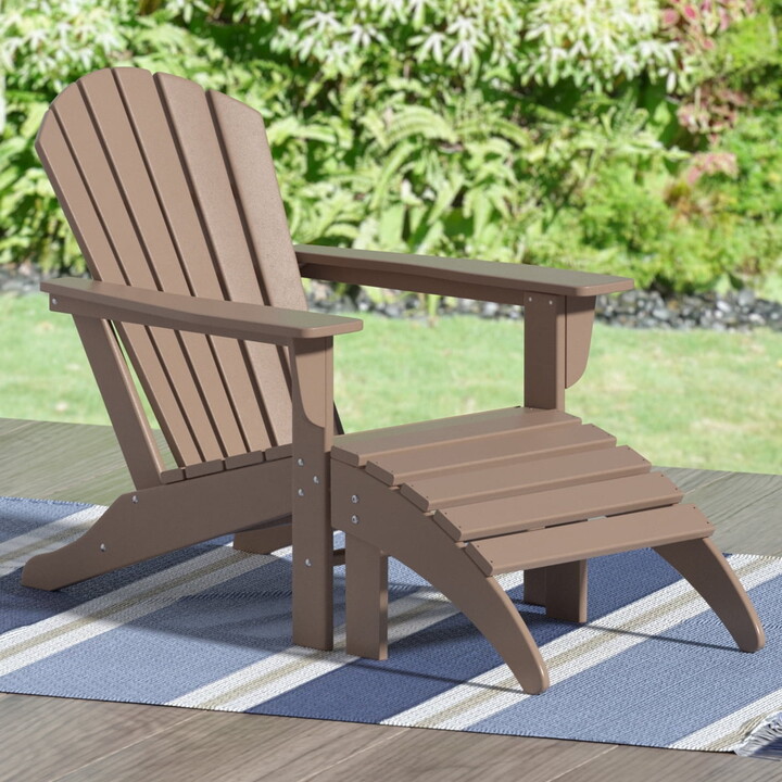 Westin Outdoor Weather Resistant Plastic Adirondack Chair - Brown (Set of 1)