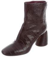 Thumbnail for your product : Ellery Embossed Leather Round-Toe Ankle Boots