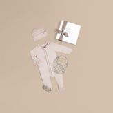 Thumbnail for your product : Burberry Check Cotton Three-piece Baby Gift Set