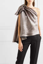 Thumbnail for your product : Maticevski Lithium One-shoulder Lurex Top - Silver
