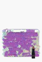 Thumbnail for your product : boohoo Iridescent Oversize Sequin Clutch