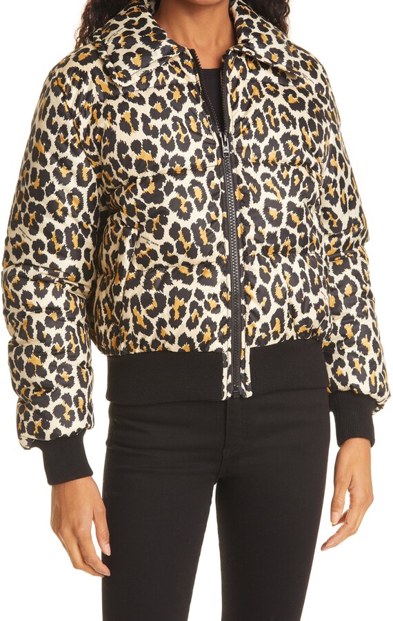 cheetah puffer coat