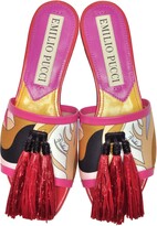 Thumbnail for your product : Emilio Pucci Printed Slide Aw/raffia Tassels