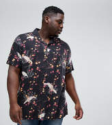 Thumbnail for your product : ASOS Plus Regular Fit Viscose Shirt With Dove Print And Revere Collar