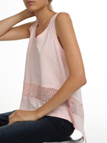 Thumbnail for your product : White + Warren Cotton Mesh Inlay Tank
