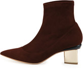 Thumbnail for your product : Nicholas Kirkwood Suede Point-Toe Ankle Boot, Dark Brown
