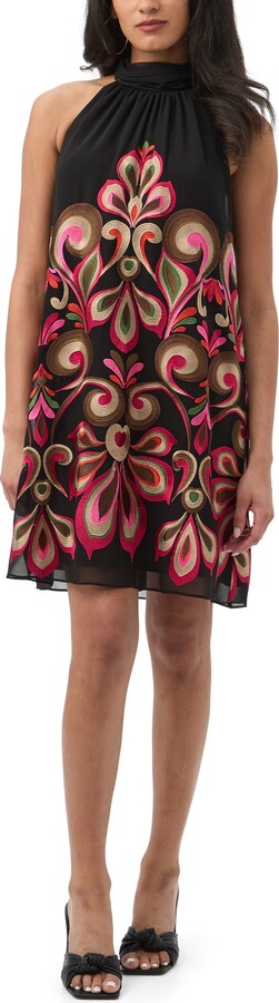 Zana Embroidered Halter Dress