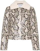 Thumbnail for your product : Stand Studio Maj snake-print faux shearling jacket