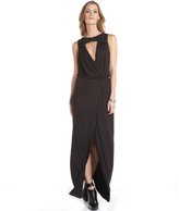 Thumbnail for your product : Single Dress black leather accent stretch 'Allie' cut out detail sleeveless dress