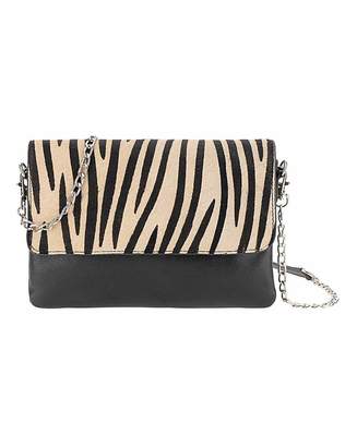 Simply Be Zebra Print Leather Folded Clutch Bag
