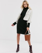 Thumbnail for your product : Pieces knitted mini dress in khaki