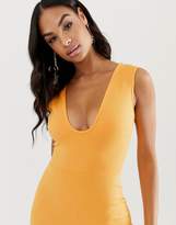 Thumbnail for your product : ASOS DESIGN curved plunge pencil midi dress
