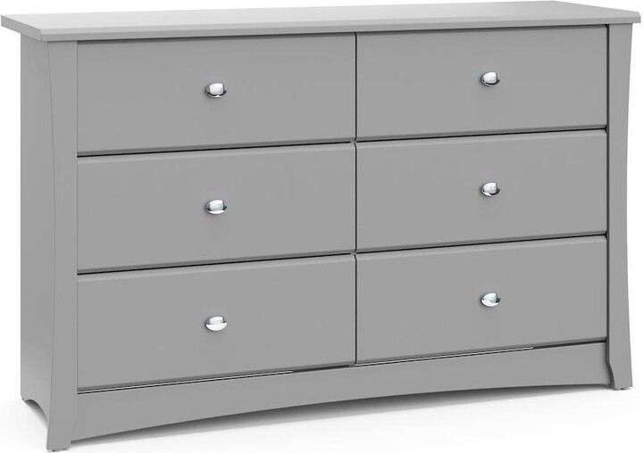 Stork Craft Storkcraft Crescent 6 Drawer Double Dresser (Pebble Gray)