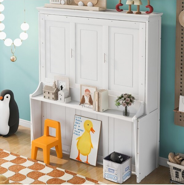 EPOCH VENTS QueenSizeMurphyBedwithaShelfforBedroom