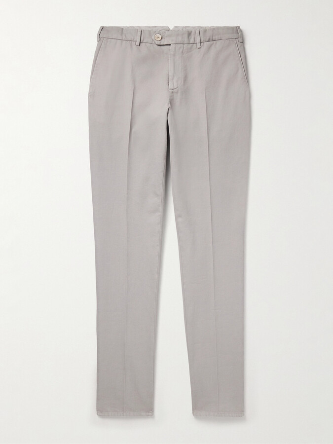 Brunello Cucinelli Slim-Fit Straight-Leg Cotton-Twill Chinos