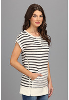Thumbnail for your product : 7 For All Mankind Seven7 Jeans Shot Sleeve Stripe Side Zip Tunic Sweatshirt