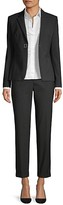Thumbnail for your product : HUGO BOSS Julea4 Stretch Wool-Blend Metal Snap Pinstripe Jacket