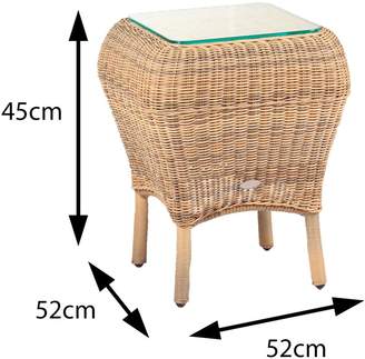 House of Fraser Cozy Bay Jamaica Four Seasons Rattan Glass Top Side Table