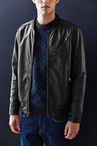 Thumbnail for your product : Urban Outfitters Charles & 1/2 Distressed Faux-Leather Moto Bomber Jacket